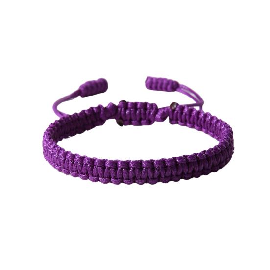 Unisex Hand Rope Adjustable Handmade Braided Solid Color Thick Anti-break Lightweight Stackable