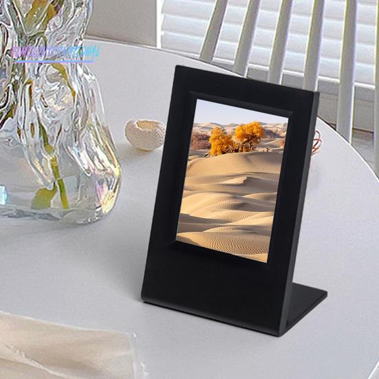 2 шт. 3-дюймовая фоторамка, отдельно стоящая L-образная форма, дисплей для хранения фотографий, однотонная акриловая долговечная настольная фоторамка с защитой от трещин