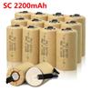 SC 2200 мАч SC 1,2 В перезаряжаемая батарея 1,2 В Sub C NI-CD элемент со сварными выступами для электрической дрели, отвертки, комбинация аккумуляторов «сделай сам»