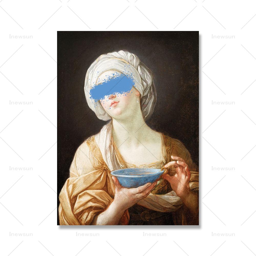 Измененный винтажный модный художественный принт женский портрет максималистский постер модные цветные настенные картины для декора спальни и гостиной