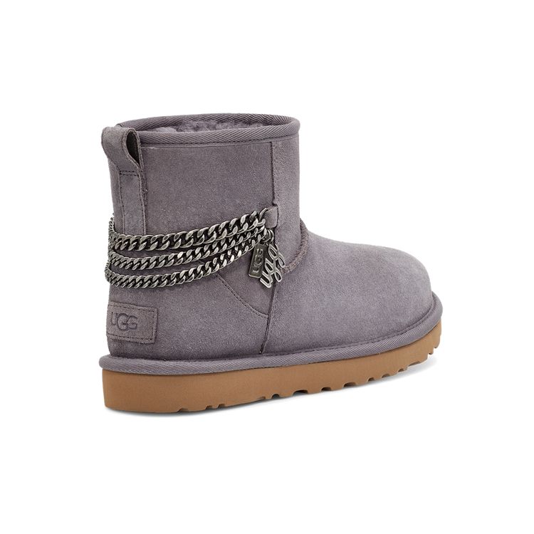 UGG Классические мини теплые прочные нескользящие удобные модные короткие зимние сапоги до середины голени женские сапоги фиолетово-серые 1123668-SHA