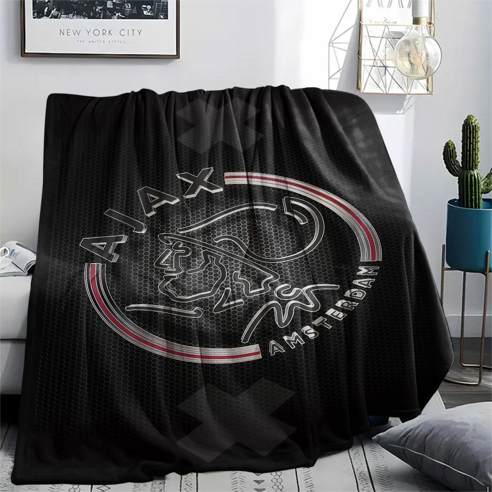 AFC Ajax Printed Flannel Blanket, soft throw for bedroom sofa, washable, fan merchandise, great gift.