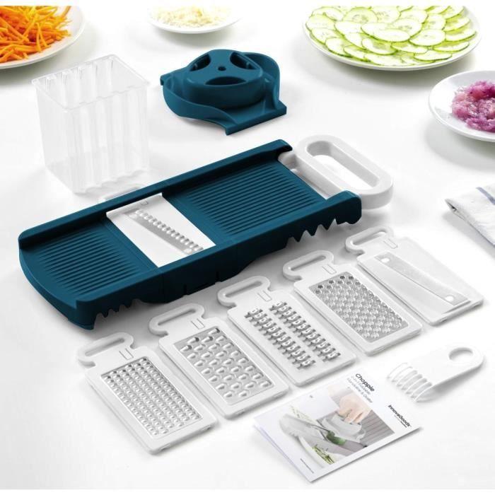Складная мандолина - ARTHUR MARTIN - AMM530 - 6 в 1 - 3 лезвия для терки и 3 лезвия для нарезки овощей - Нержавеющая сталь