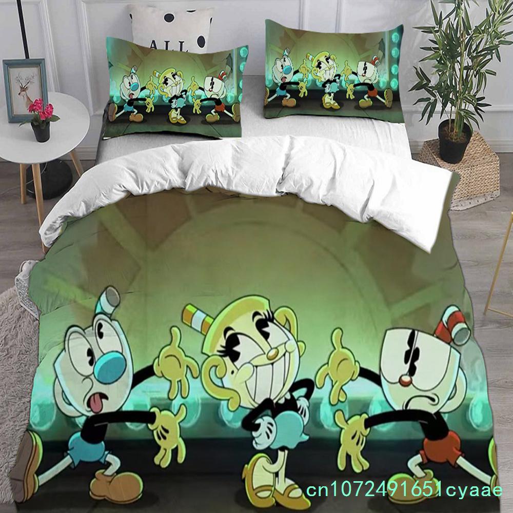 Игровые Мультяшные Постельные Принадлежности Cuphead Комплекты Одеяло Покрывало Наволочка 2-3 Предмета Комплекты Детский Взрослый Размер