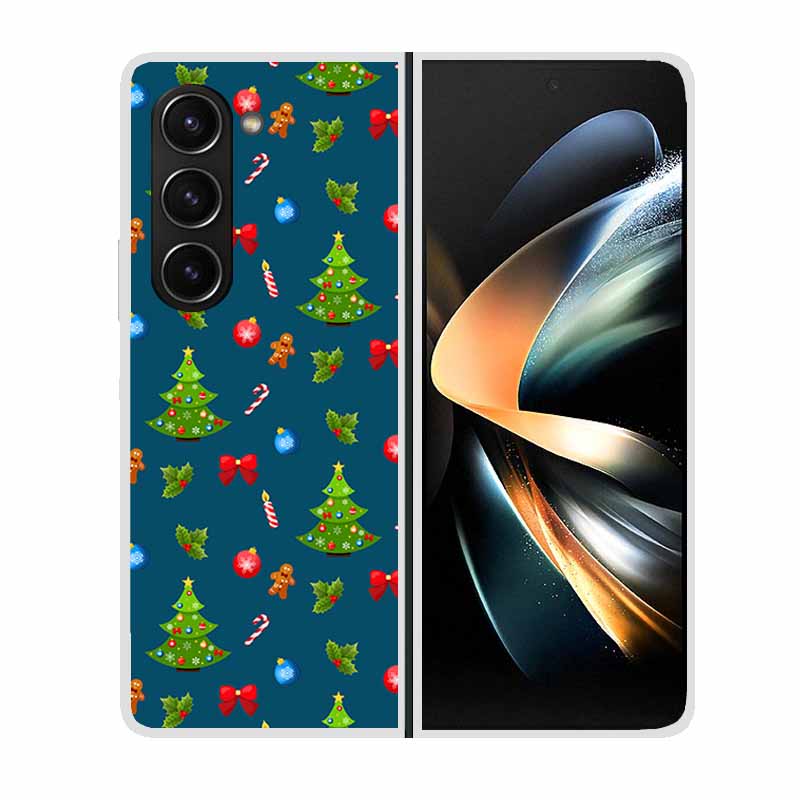 Christmas Cover For Samsung Galaxy Z Fold 5 5G Cases ZFold3 4 2 Clear Plastic Hard Back Cases For Samsung Z Fold 3 Phone Covers