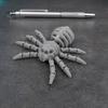Изысканная Деталь Череп Паук 3D Печатная Скелетная Фигурка, Подвижные Суставы Ужас Хэллоуин Декор для Стола, Готический Настольный Орнамент Уникальный