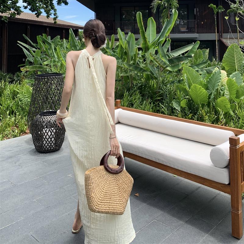 Летнее новое элегантное платье свободного покроя с цветочным вырезом и складками