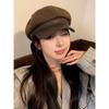 New Woolen Cap Female Black Casual Retro Versatile Painter Beret Showing Face Small Star Anise Hat