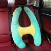 Car Travel Pillow Back Seat Passenger Support Plush Animal Design 72x48cm Double-Sided Neck Waist Cushion
