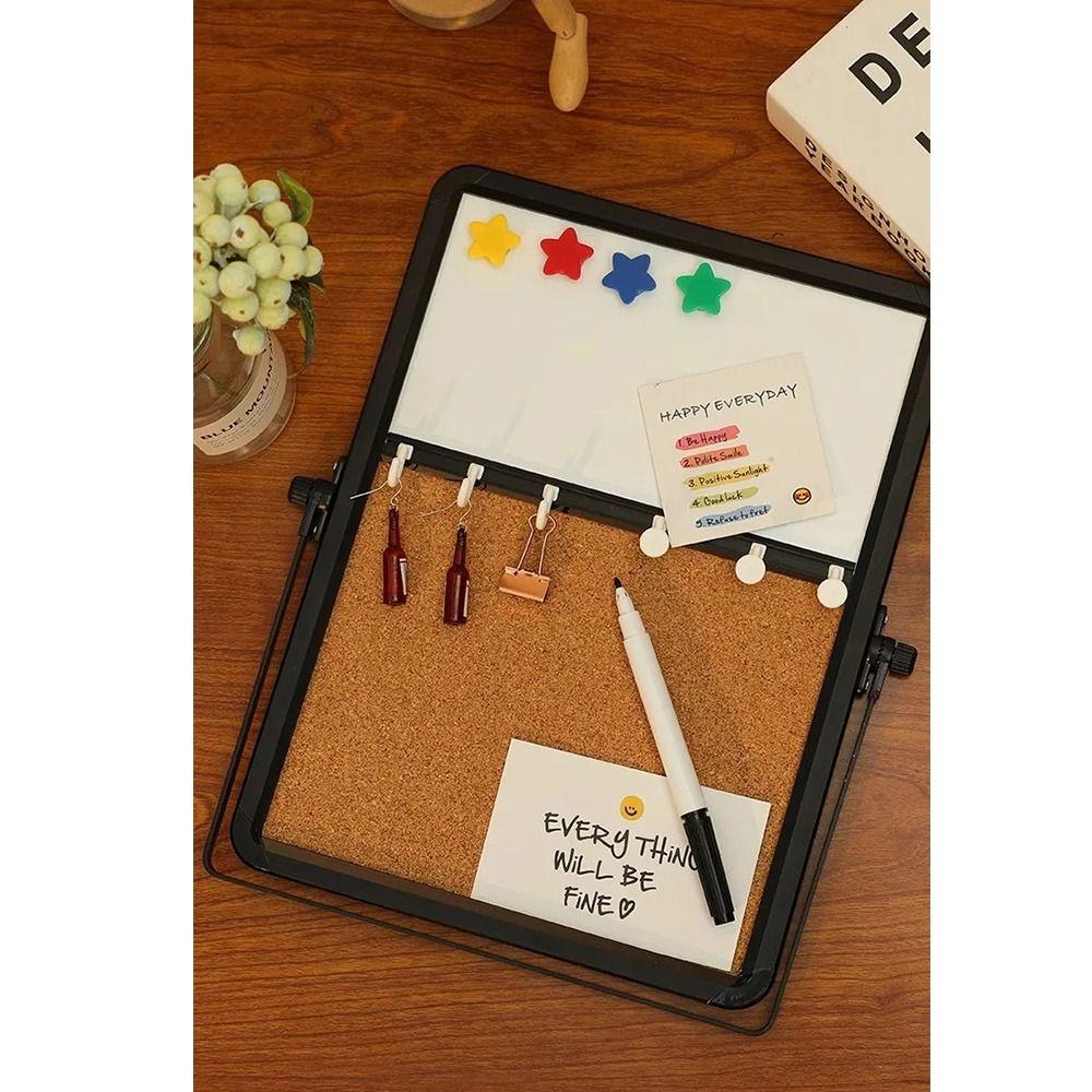 Magnetic Notice Pin Board Set Hanging/Free Standing Soft Cork Whiteboard  Desktop Decoration
