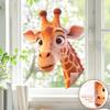Cartoon Giraffe Window Clings Animal Glass Static PVC Decals Sticker Reusable Funny Waterproof for Living Room