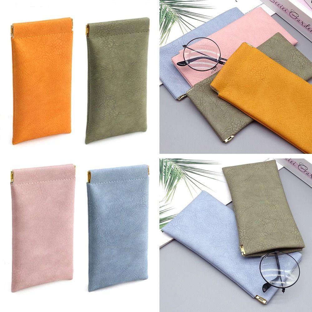 Simple Reading Case Bag PU Leather Sun Glasses Pouch Portable Eyewear Accessories  Unisex