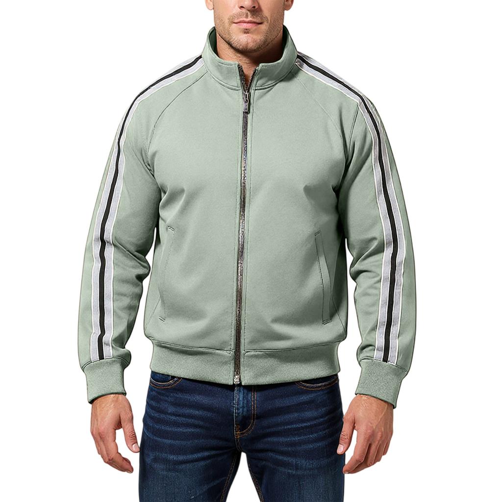 Men's  Leisure  Standing Collar  Zipper  Sports  Hoodie  Coat