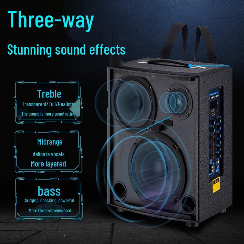 MALONE M68S Portable Outdoor Bluetooth Speaker with Wireless Microphones CN plug (adapter included) (CN version)