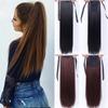 55CM Clip In Drawstring Ponytail Hairpieces for Women Black Brown Heat Resistant Synthetic Long Straight Hair Extension