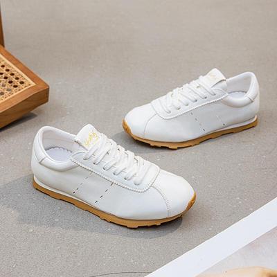 Весенне-летние женские белые кеды из коровьей кожи на шнуровке, повседневные