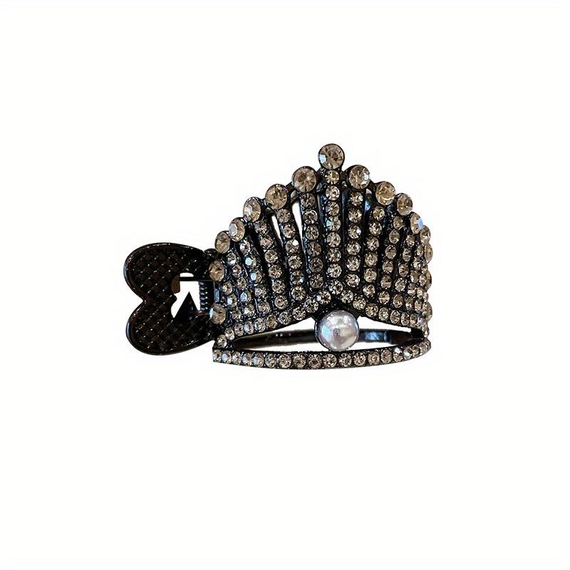 1 шт. Элегантная хрустальная заколка-акула для женщин - Блестящий дизайн со стразами, Прочный сплав для густых длинных волос, хвоста