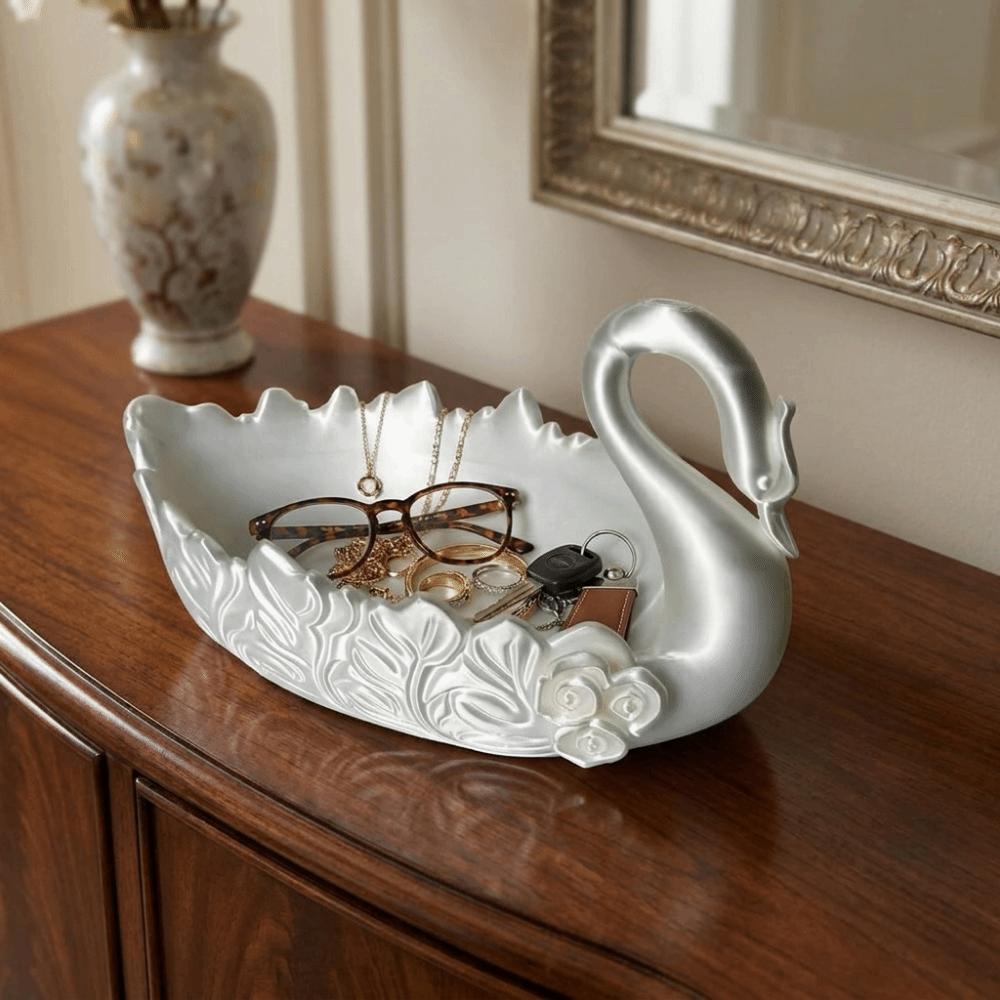 Nordic Style Swan Trinket Holder 3D Printed Key Ring Holder Sundries Storage Tray Entryway