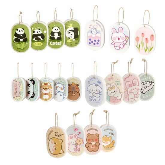 1/3 шт. Утолщенная губка из древесной целлюлозы с мультяшным рисунком, безопасная для детей, для мытья посуды, впитывающая масло, неабразивная губка для мытья кастрюль