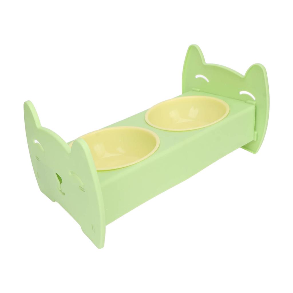 Dual Pet Food Bowl Food Grade Spill Proof Large Capacity Double Dog Cat Bowl for Small Medium Dogs Cats Green