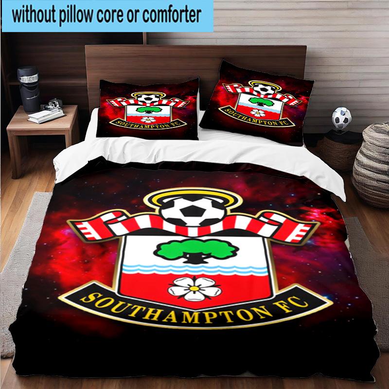 3pcs Fc Crest Design Printed Bedding Set Duvet Cover Closure Includes 1 Duvet Cover & 2 Pillowcases Bedding Sets Home Decor Gifts