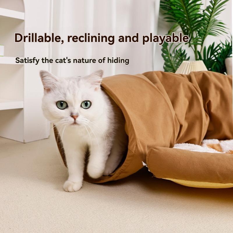 Detachable and washable cat bed, warm in winter, cat tunnel, cat's sense of security bed, hole - drilling toy, sleeping bed