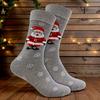 1 Pair of Men'S And Women'S Christmas Style (Santa Claus, Snowflakes) Pattern Mid-Tube Socks, Mainly in Gray, Comfortable Autumn And Winter Warm Socks