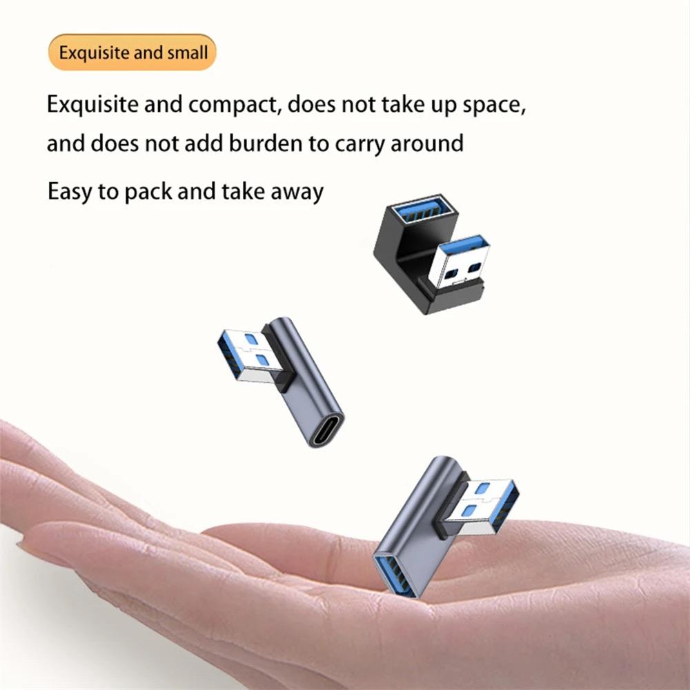 Переходник-угольник 90/180 градусов Тип C OTG к USB Конвертер U-образный разъем USB-C 3.0 для Android Компьютера Телефона Планшета Адаптер