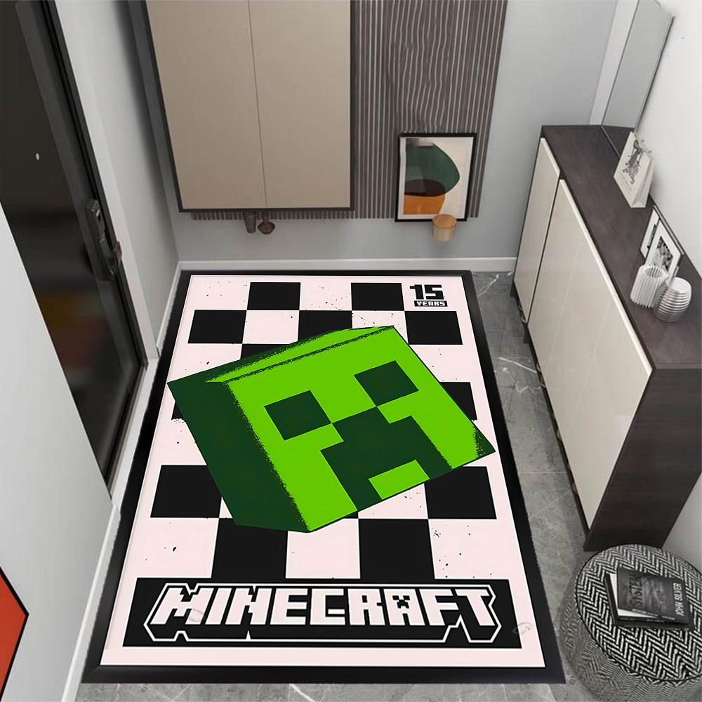 Minecraft: A Magical Journey Themed Anti-Slip Rugs - Polyester Home Decor, Suitable for Bedrooms, Living Rooms, Doorways, Studios, and Decorations