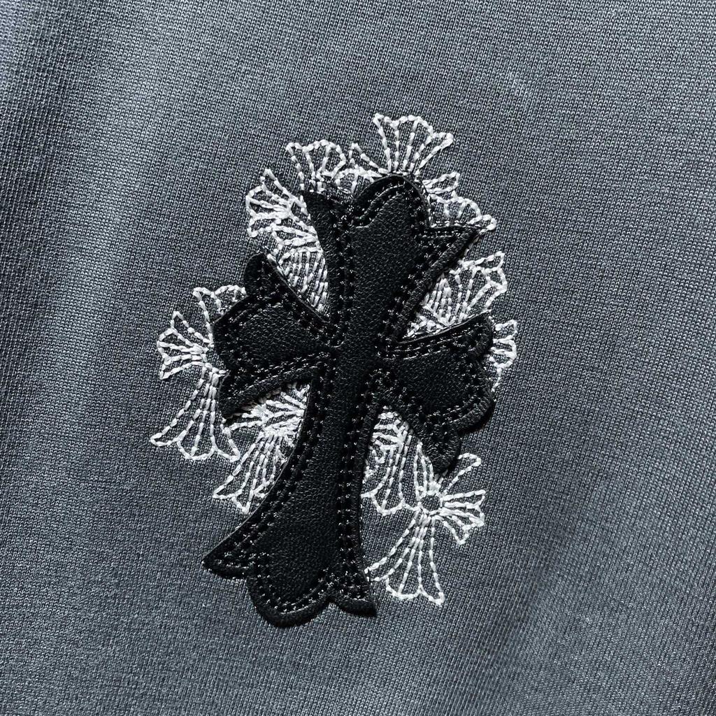 8550 CHROME HEARTS 2025 Летняя новая высококачественная хлопковая футболка с круглым вырезом, свободная, большого размера, для мужчин и женщин, парная футболка