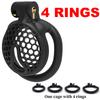Sissy Male Mini Honeycomb Chastity Lock Breathable BDSM CB Lock Male Chastity Device with 4 Penis Rings Cock Cage Adult Sex Toy