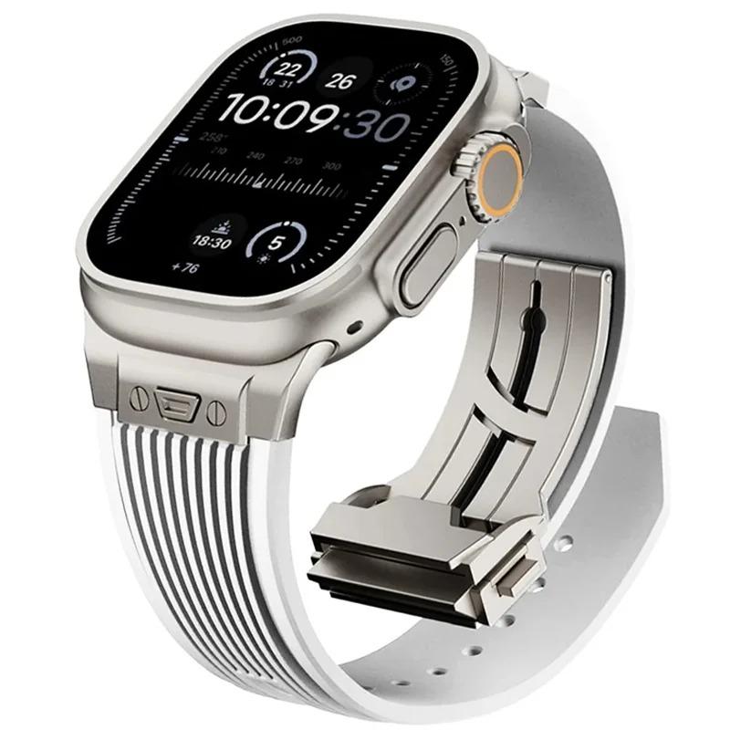 Спортивный ремешок из резины для Apple Watch Ultra 3 2 49 мм Series 11 10 46 мм Мягкий ремешок для Iwatch 9 8 7 6 5 4 SE 3 44 мм 45 мм Браслет