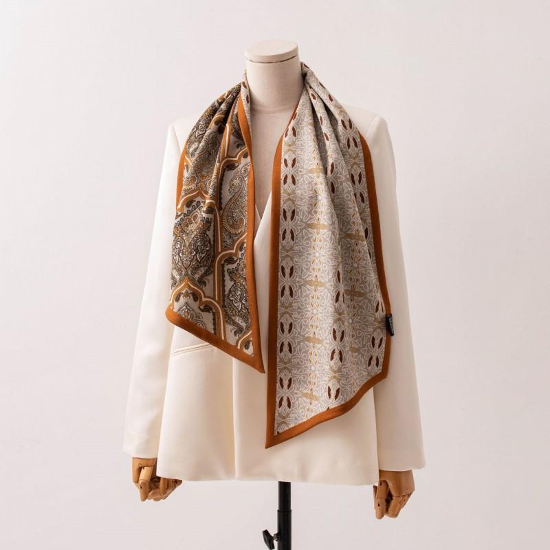 2026 Silk Wool Double Layer Scarf Light Luxury Fashion Neck Warmer