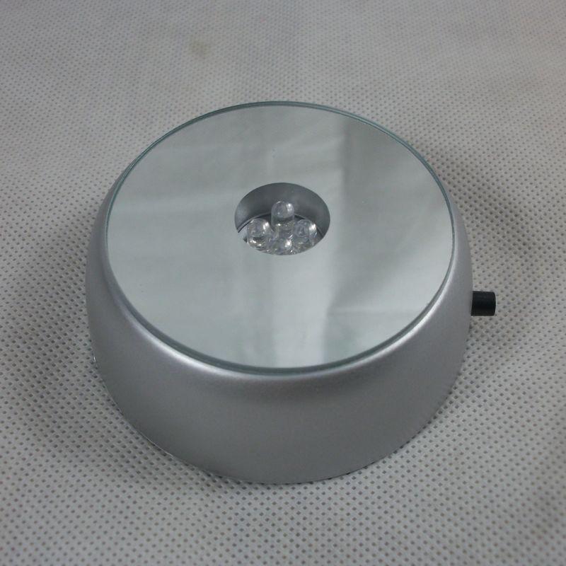 4 светодиодных светящихся основания, красочная круглая подставка для коктейлей, хрустальное стекло, прозрачные предметы