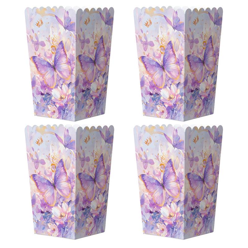 10/20Pcs Popcorn Paper Candy Gift Box Butterfly Baking Disposable Box Wedding Favor Gift Packaging Bag Birthday Party Decoration