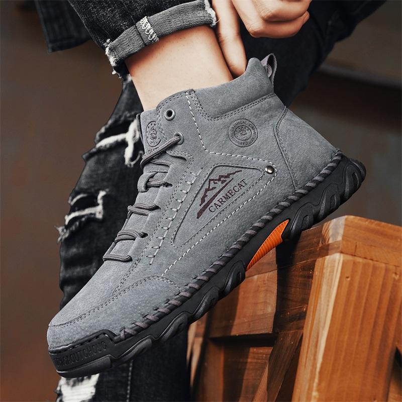 Новые осенние мужские ботинки из натуральной кожи ручной работы, кроссовки с уличным дизайном, мужская дышащая повседневная кожаная обувь, мужские ботильоны