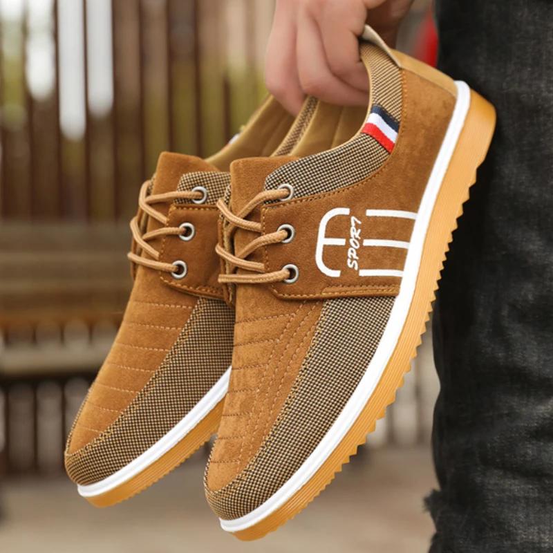 Классические мужские парусиновые туфли, модные дышащие мужские повседневные кроссовки, легкие на шнуровке, вулканизированные туфли, нескользящие рабочие туфли для мужчин