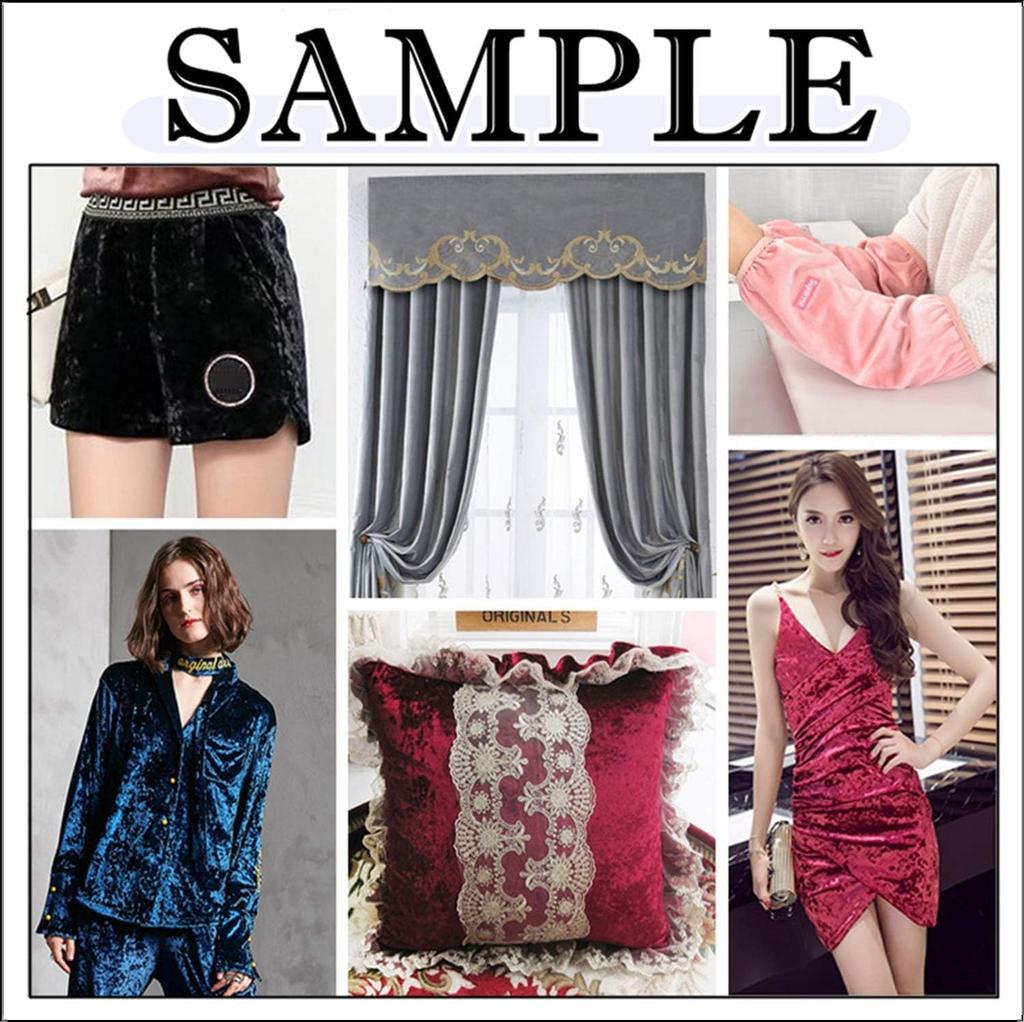 Бархат Diamond Crush 3м x [moonfarm] Ткань, Прибл.. 1,5 м, Предварительно отрезанный (Светло-синий)