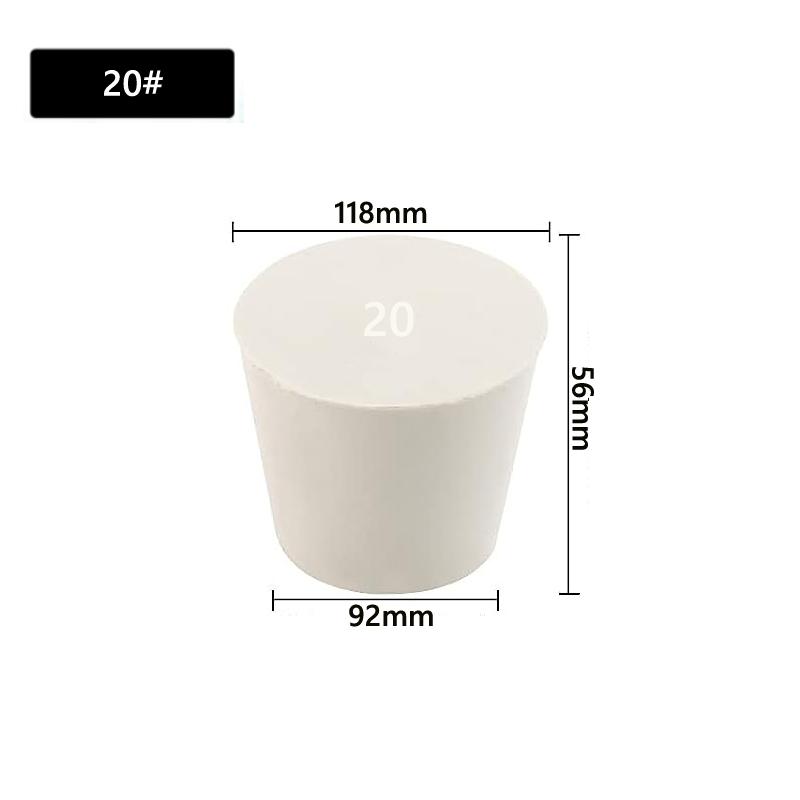 1/5 шт. Лабораторная резиновая пробка для колбы, коническая трубка, сплошная белая, устойчивая к щелочам, лабораторная вставная уплотнительная пробка