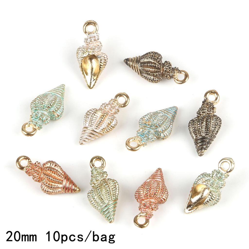 9-12Pcs Multi-Styles Starfish Shell Conch Crown Enamel Charms Pendant For Jewelry Making DIY Bracelet Necklace