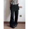 Women Black Gothic Baggy Pants Vintage Y2k Streetwear Oversize Pants Harajuku 90s Aesthetic Wide Leg Emo Trousers 2000s Clothes