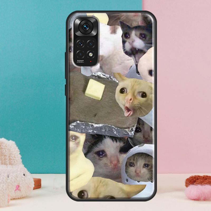 Crying Cat Memes And Dog Case For Xiaomi Redmi Note 13 Pro 14 12 11 9 10 9S 10S 11S 12S Redmi 14C 13C 10C 12C Cover