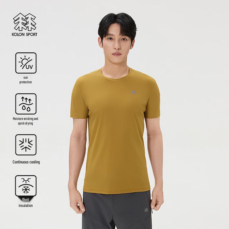 Мужская футболка KOLON SPORT с охлаждением и защитой от УФ-лучей UPF40+, с коротким рукавом