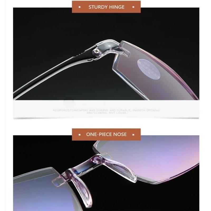 Мужские и женские очки для чтения без оправы, бифокальные, дальние, ближние, увеличительные очки с защитой от синего света