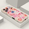 Pink Cartoon Floral Pattern Case For iPhone 17 Pro Max Shockproof Silicone Bumper Cover For iPhone 16 Pro Max Funda iPhone 15 14 13 12 11 16E Air