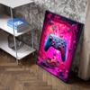 Colorful Neon Gamepad Canvas Painting Print Posters For Gaming Room Living 80s Retro Aesthetics Art Home Wall Decor Pictures