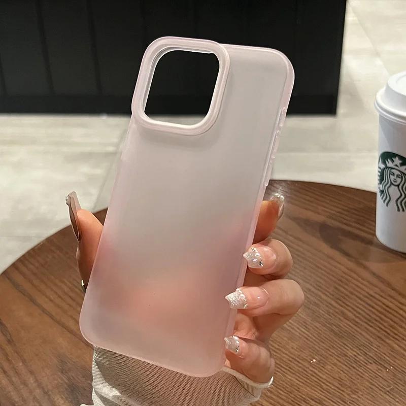 Модный мягкий матовый чехол для телефона в конфетном стиле для iPhone 17 16 11 12 13 14 15 Pro Max Plus X XS Max Прозрачный бампер Чехол