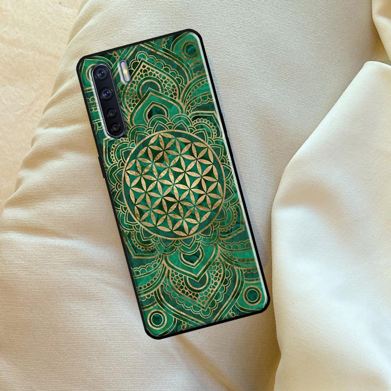 Flower Of Life In Lotus Pastel For OPPO A15 A16 A76 A96 A52 A72 A92 A98 A78 A58 A5 A9 A53 A17 A77 A57S A94 A74 A54S Case
