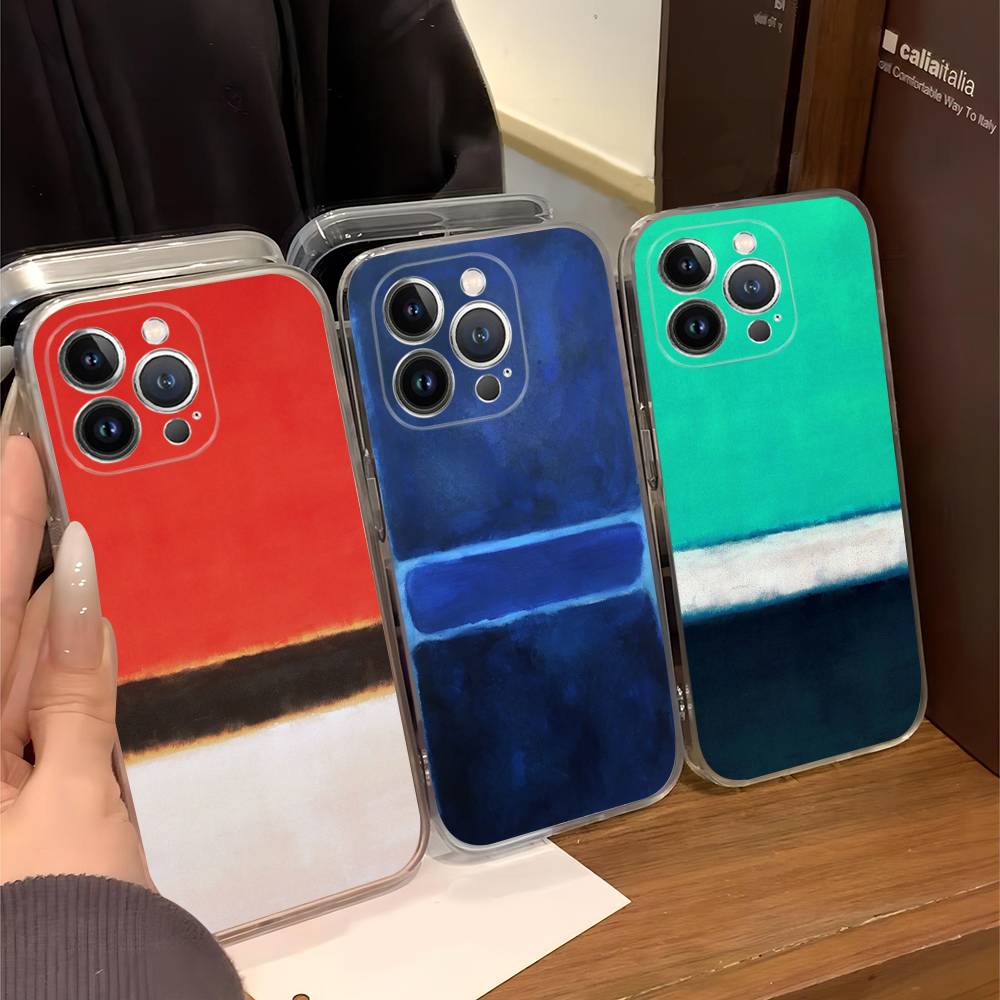 Абстрактное искусство M-Mark R-Rothko Прозрачный чехол для телефона для iPhone 16 15 14 13 12 11 Pro Max Plus Мягкая крышка
