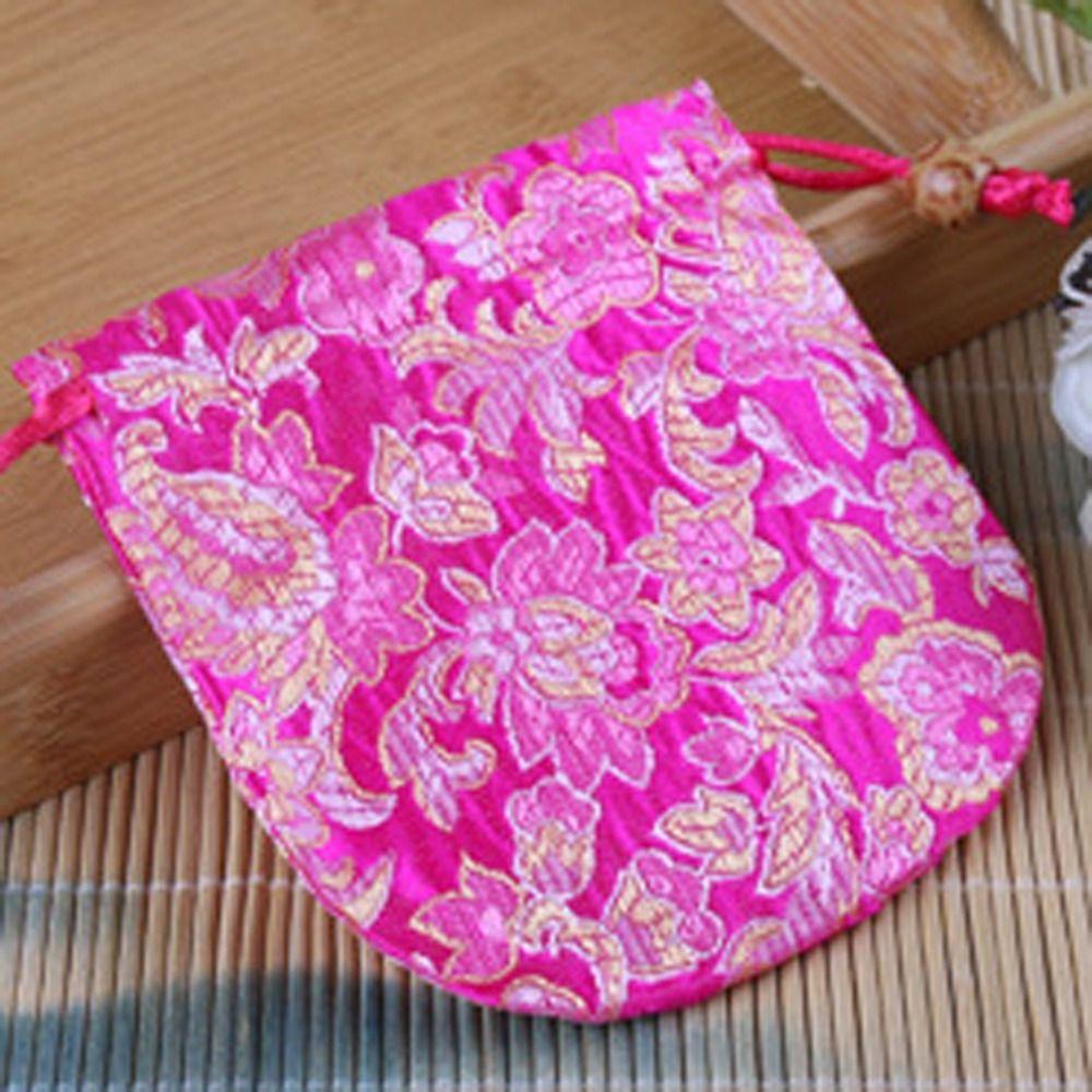 Jewelry Packing Bag Embroidery Flower Drawstring Bag Chinese Style Festive Sugar Bag Outdoor